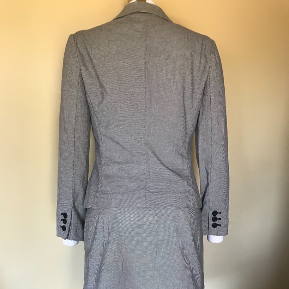 GAP Black & White Houndstooth Jacket / Blazer & Ruffle Peplum Pleated Skirt Set - Picture 7 of 10